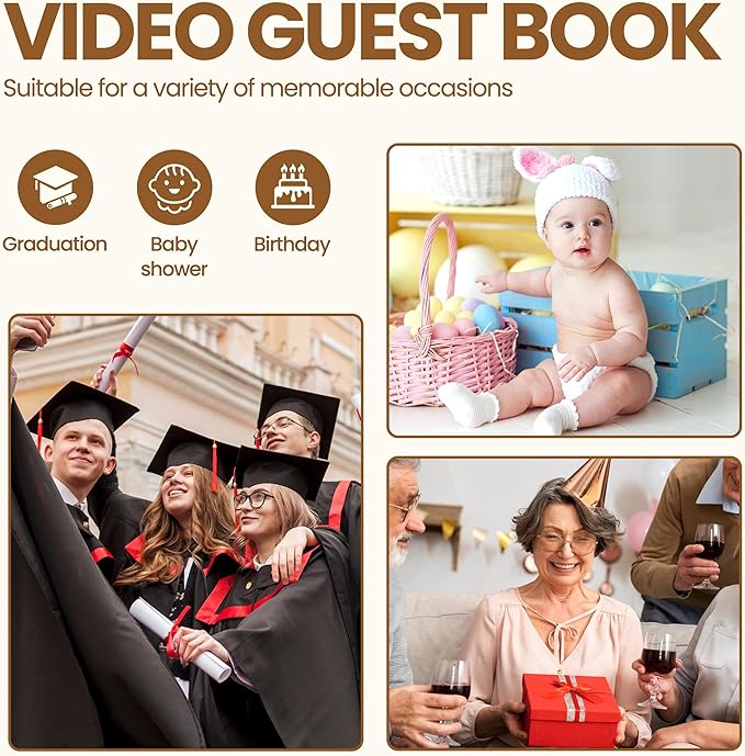 Video Guest Book Wedding Phone (Art Deco Retro White)