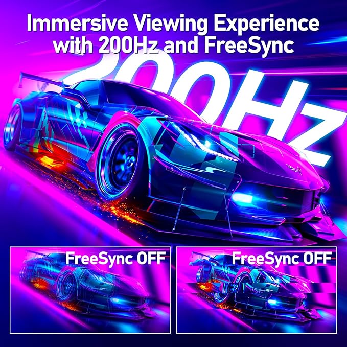 Gawfolk Gaming Monitor 24.5 Inch 200Hz Built-in Speakers 180hz PC Monitor FHD 1080P Frameless Computer Monitors VAsRGB 100% DisplayPort HDMI Eye Care Wall Mount Compatible (White)