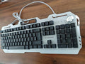 Wired Gaming Keyboard 104 Keys Wired Gaming Keyboard with Mouse Pad All-Metal Panel Quiet Computer Keyboard with Blue Backlit Knob Light Up Keyboard Wired Keyboard for PC Gamers-Black