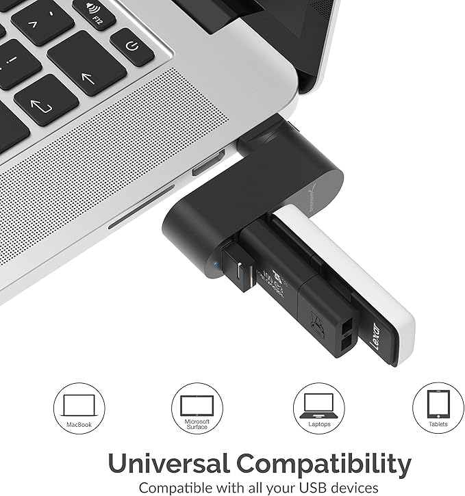Sabrent Premium 3-Port Aluminum Mini USB 3.0 Hub + 4-Port USB 2.0 Hub