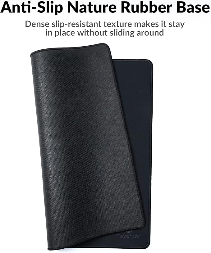 Keychron XL Gaming Mouse Pad Desk Mat 35.4 × 15.7 Soft Micro-Weave Surface Non-Slip Rubber Base Anti-Fray Stitched Edges Extended Large Mousepad for Gaming &amp Office – Black