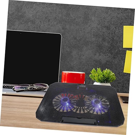 1Pc Cooler Stand Durable Cooling Pad with USB Power for Improved Heat Dissipation Compatible with Notebook Black