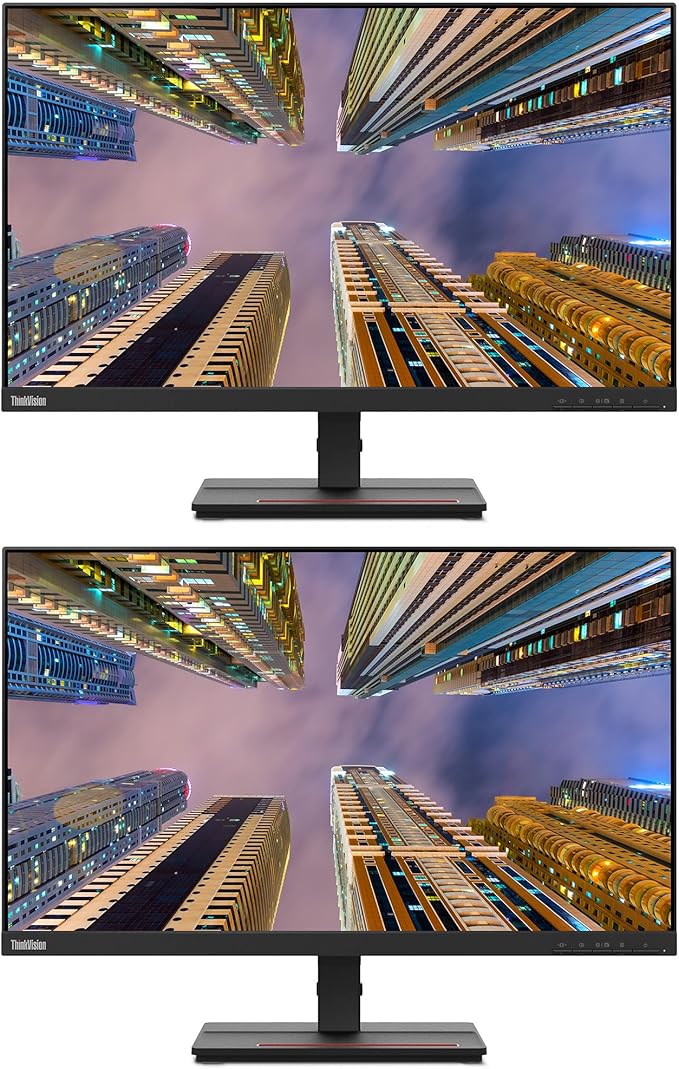Lenovo ThinkVision S24e 24-inch 1920 x 1080 LED Backlit Full HD LCD Monitor 2-Pack Bundle with HDMI VGA