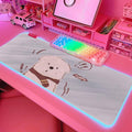 JMIYAV Pink RGB Gaming Mouse Pad 31.5x12 Inch PC XL Large Extended Glowing Led Light Up Desk Pad Non-Slip Rubber Base Computer Cute Mousepad Mat Desk Accessories Gaming Setup 60-0768
