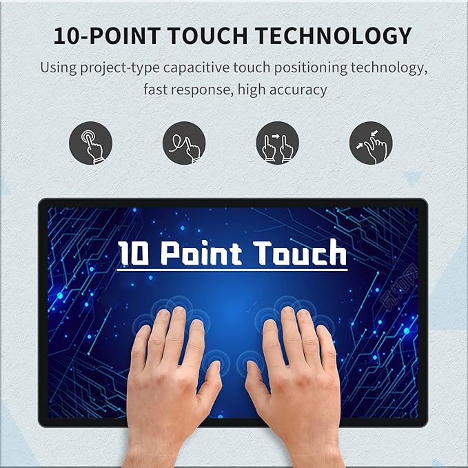 21.5 inch Touch Screen Industrial PC i3 4GB RAM 128G SSD 16:9 FHD 1080P Windows 10 Smart Board for Classroom Meeting &amp Game USB VGA &amp HD-MI Monitor