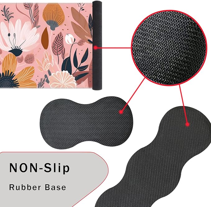 Keyboard Wrist Rest and Mouse Pad with Wrist Support Set Ergonomic CoasterMemory FoamEasy Typing Pain ReliefLarge XL Desk Mat 31.5x 11.8Pink Floral