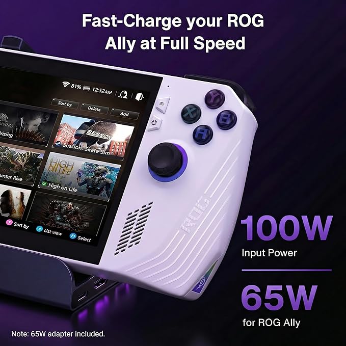 iVANKY 4K@144Hz HDMI 2.1 ROG Ally Dock 8-in-1 Docking Station for Steam Deck OLED &amp ROG Ally X 100W PD Charge 1Gbps Ethernet 3 USB 3.0 Pro Gaming Stand Hub (with 65W Power Adapter)