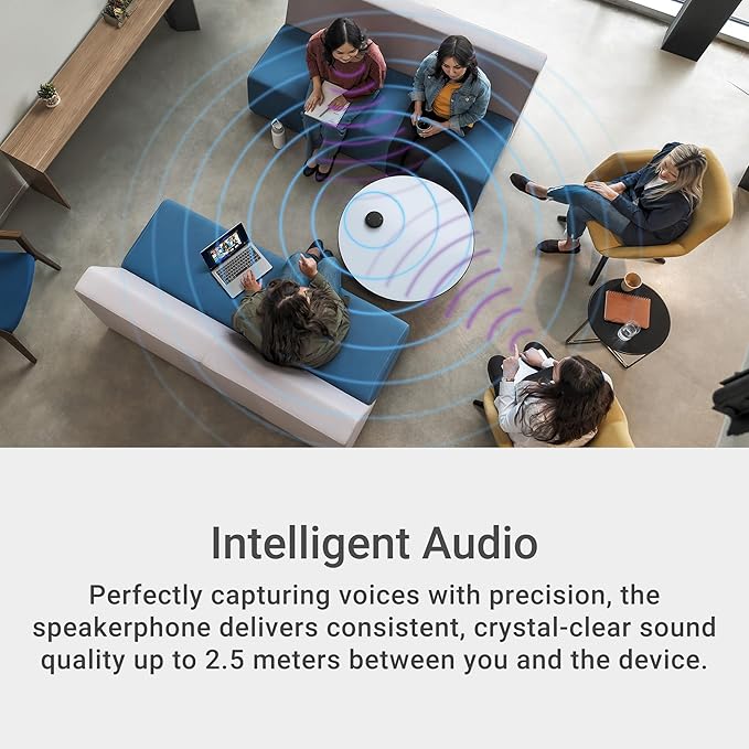 Dell Pro Plus Wireless Speakerphone - SL525 - USB-C Zoom/Microsoft Teams Certified Wired/Wireless Bluetooth 5.3 Omni-Directional AI-Based Noise Cancellation