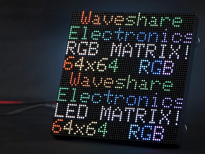 RGB Full-Color LED Matrix Panel 64×64 Pixels 2.5mm Pitch 4096 Individual RGB LEDs Adjustable Brightness Support Raspberry Pi/Raspberry Pi Pico/ESP32/Ardu Display Text Colorful Image/Animation