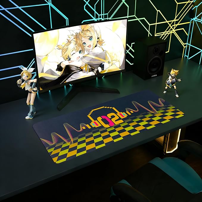 Mouse Pad Kagamine Rin &amp Len Collaboration Series 35.4 x 15.7 Large Anime Large Desk Pad