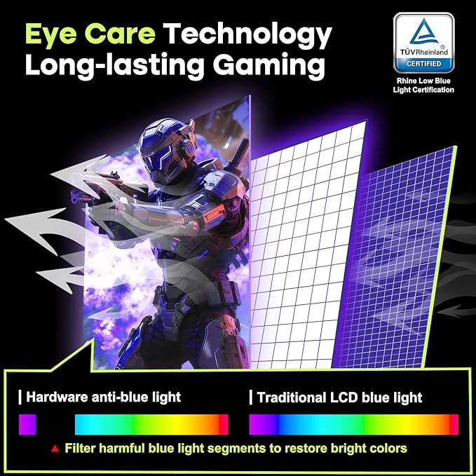 Amzfast 24.5 Inch 280Hz/240Hz Gaming Monitor 1ms Adaptive Sync FHD 1080p Computer Monitor 3000:1 HDR 10 Bit 126% sRGB 93% DCI-P3 TÜV Rheinland Eye Care HDMI 2.0 x 2 &amp DP 1.4 x 2 AMZG25X1