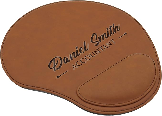 My Personal Memories Custom Engraved and Personalized Mouse Pad with Wrist Rest Desk Accessories (Rust)