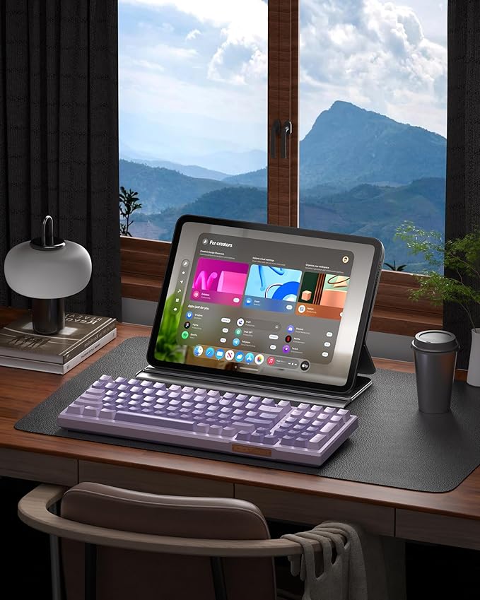MageGee SKY98 Wireless Gasket Mechanical Gaming Keyboard 96% Hot Swappable RGB Custom Creamy Keyboard with 5-Layer Sound Padding BT/2.4G/USB-C NKRO for Win/Mac (Lavender Violet Switch)