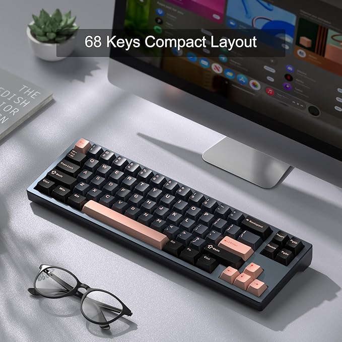 MageGee Captain72 Rapid Trigger Magnetic Switch Keyboard 65% Wired Hall Effect Mechanical Gaming Keyboards w/Adjustable Actuation CNC Aluminum Frame Gasket Hot Swappable RGB Creamy Keyboard (Blue)