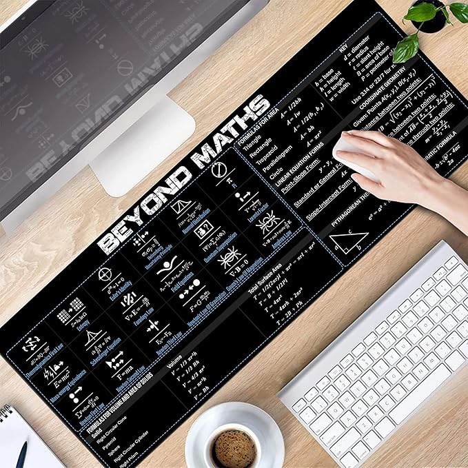 Beyond Maths Mouse Pad – FormulaFlow Study Mat All-in-One Math &amp Physics Cheat Sheet Desk Pad for Students &amp STEM Lovers Essential Computer Accessories for Study Work and Reference Purpose