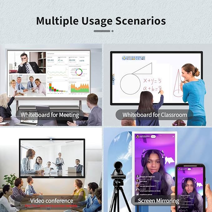 32 inch Interactive Touchscreen Monitor Smart Board with 16:9 Display 1080P Android 11 Touchscreen Electronic Whiteboard for Office and Classroom RAM 2G &amp ROM 32G