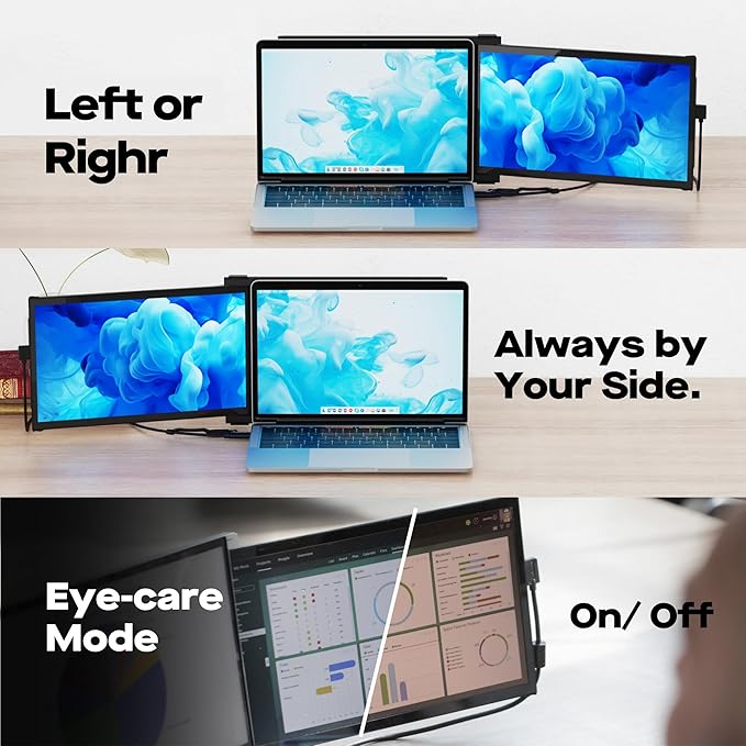 2026 Mobile Pixels Duex Plus DS 13.3 Portable Monitor USB Type-C/HDMI Plug and Play Laptop Screen Extender FHD 1080P Laptop Monitor Compatible with Windows/Mac