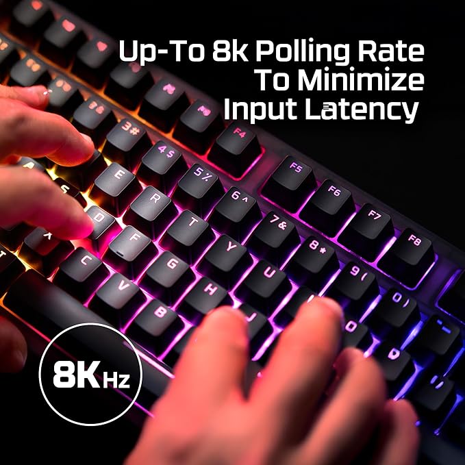 HyperX Origins 2 1800 – Gaming Keyboard PC Swappable Housing Hotswap Switches High Profile 1800 Layout 8k Polling Adjustable Angle Mechanical Switches