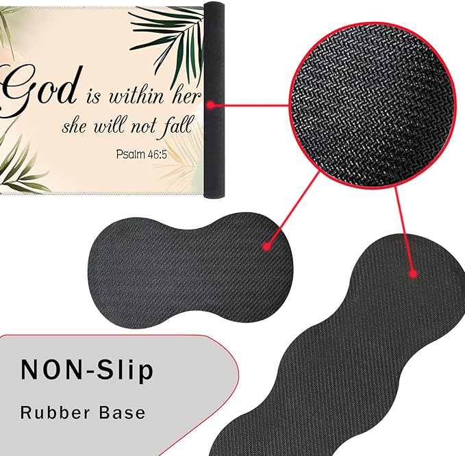 Keyboard Wrist Rest and Mouse Pad with Wrist Support Set Ergonomic CoasterMemory FoamEasy Typing Pain ReliefLarge XL Desk Mat 31.5x 11.8Matcha Green Plant Abstract Bible Verse Psalm 46-5