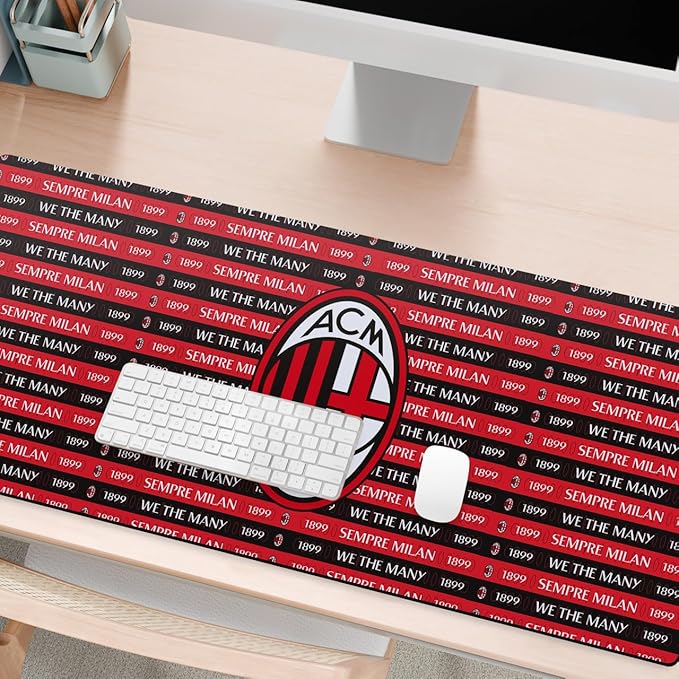 Head Case Designs Officially Licensed AC Milan Sempre Milan 1899 Crest Logo 37.4 x 15.75 x 0.16 inches (900 x 400 mm) - XL Gaming Office Desk PC Keyboard Mouse Mat Pad