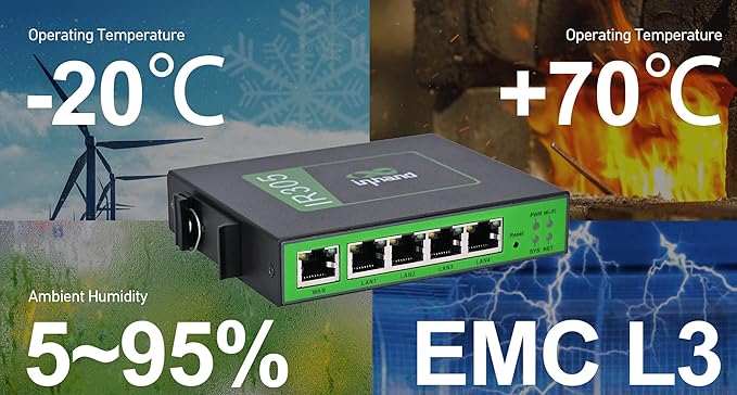 InHand Networks IR305 Industrial Iot LTE 4G VPN Router 5 Ethernet portdual sim Wan failover serial port Remote ConnectionLink backup Mu-mimoVLAN for AT&ampT T-Mobile &amp Verizon(CAT4 &amp