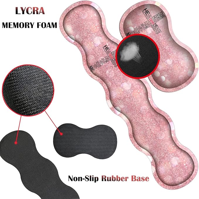 4 in 1 Mouse Pad Combo Large Gaming Mouse Pad + Keyboard Support + Mouse Rest + Coaster Table Pad with Stitched Edge Memory Foam Ergonomic Wrist Pad Set God Jesus Christian Cross