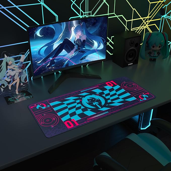 Mouse Pad Inspired Design Hatsune Miku 35.4x15.7 Gaming Desk Mat