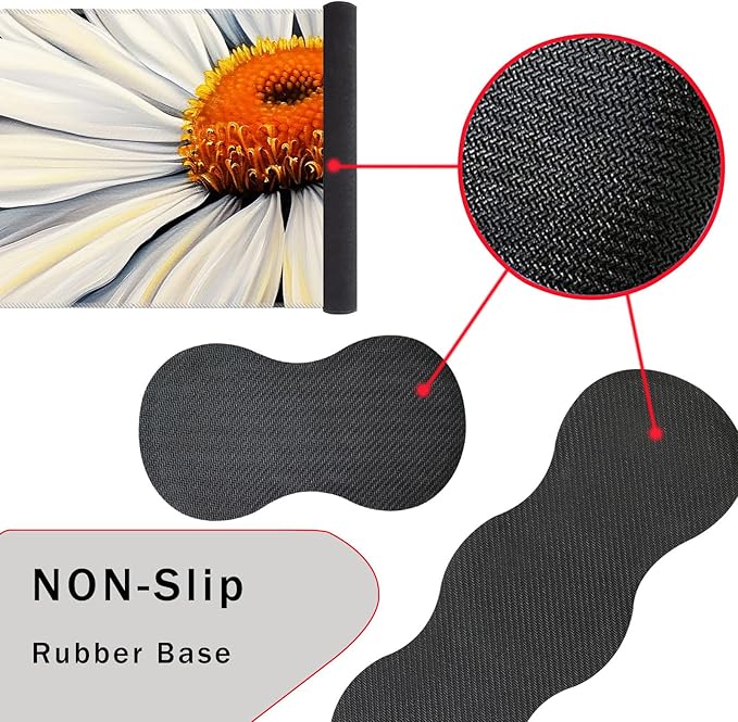 Keyboard Wrist Rest and Mouse Pad with Wrist Support Set Ergonomic CoasterMemory FoamEasy Typing Pain ReliefLarge XL Desk Mat 31.5x 11.8Ladybug on Daisy Flower