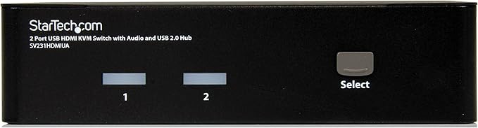 StarTech.com 2 Port USB HDMI KVM Switch with Audio and USB 2.0 Hub - 1080p (1920 x 1200) Hotkey Support - Dual Port Keyboard Video Monitor Switch  TAA (SV231HDMIUA)