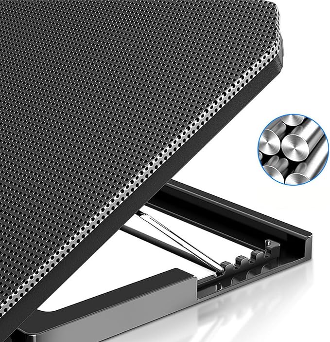 Foldable Adjustable Laptop Cooling Pad with 2 Quiet Fan for Notebook with Adjustable Heights and USB Connection
