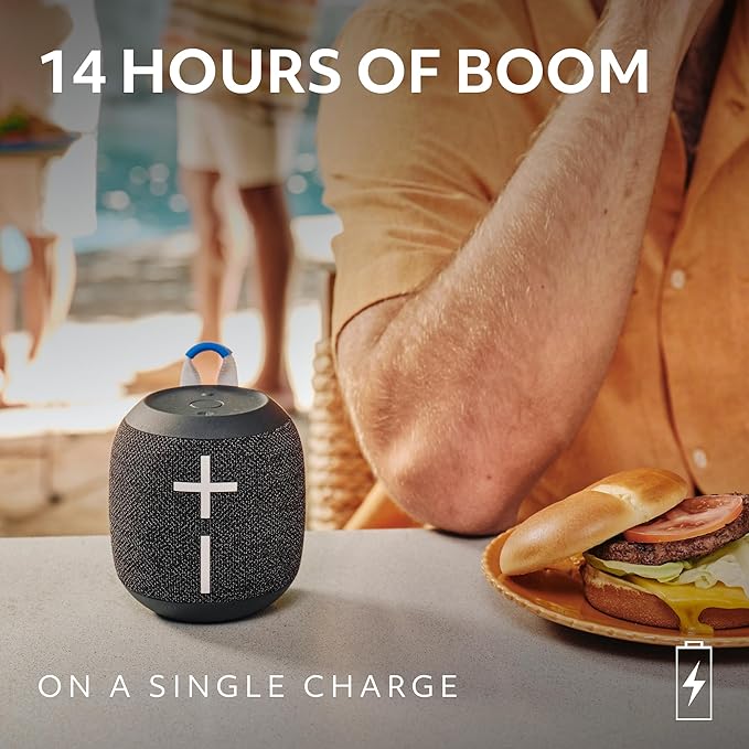 Ultimate Ears WONDERBOOM 4 Portable Waterproof Bluetooth Speaker with Big Bass and 360-Degree Sound Dustproof Floating Speaker with 131ft (40m) Range- Black