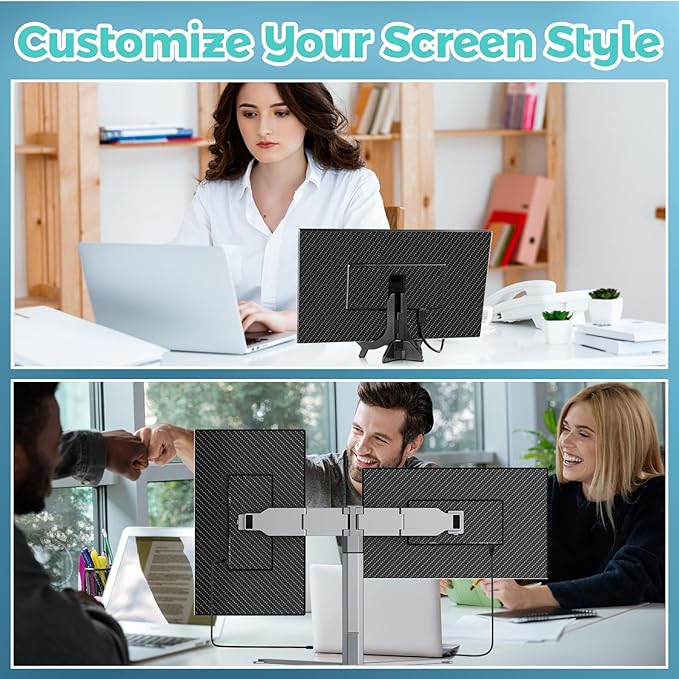 Laptop Screen Extender1080P FHD Portable Monitor with 360°Rotation Detachable Screen Triple Monitor Extender Plug &amp Play Fits Laptops (Mac/Win/Android) (15.6‘’ Triple Screen)