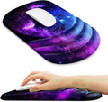 Ergonomic Mouse Pad with Wrist Rest SupportNon-Slip PU BaseMassage for Carpal Tunnel Pain ReliefMemory Foam Mousepad for HomeOfficeWork（Galaxy）