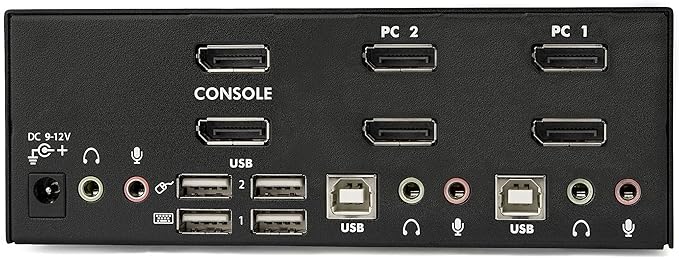 StarTech.com 2-Port DisplayPort KVM Switch - Dual-Monitor - 4K 60 - with Audio &amp USB Peripheral Support - DP 1.2 - USB Hub TAA (SV231DPDDUA2)