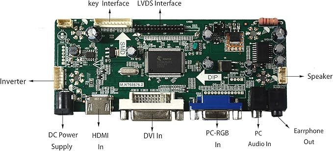 M.NT68676.2A HDMI DVI VGA LVDS Controller Board for 20 LTM200KT10 1600×900 LCD Screen