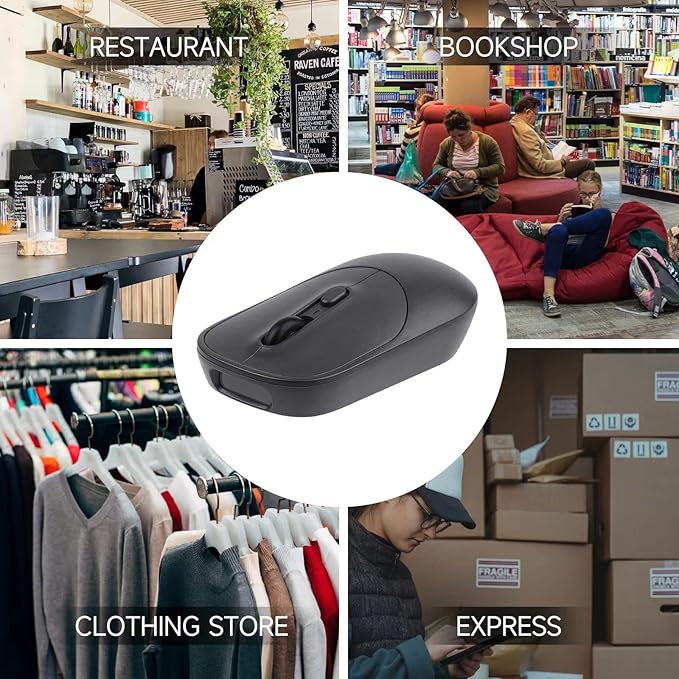 New Wireless Mouse Barcode Scanner 2-in-1 Design 2D Handheld Barcode Scanner with Wireless Mouse Functions for POS SystemStoreSupermarket Warehouse.(Black)