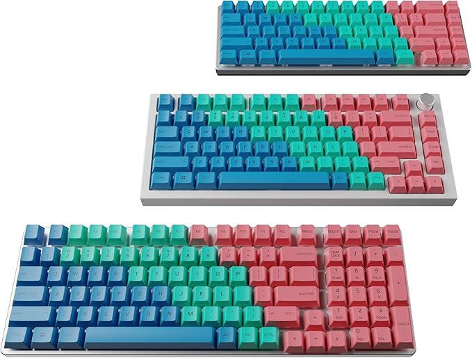 Glorious GPBT Dye Sublimated Keycaps (Pastel) - Thick PBT Plastic 114 Keycap Set for Full Size TKL Compact 75% Mechanical Keyboards