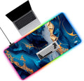 Vyaaa 39.3“ x 19.7”Gaming Large Mouse Pad for Keyboard and Mouse LED Mouse Mat Non-Slip Rubber Base Computer Desk mat Suitable for Lapto Computer Work Gaming(Marble)