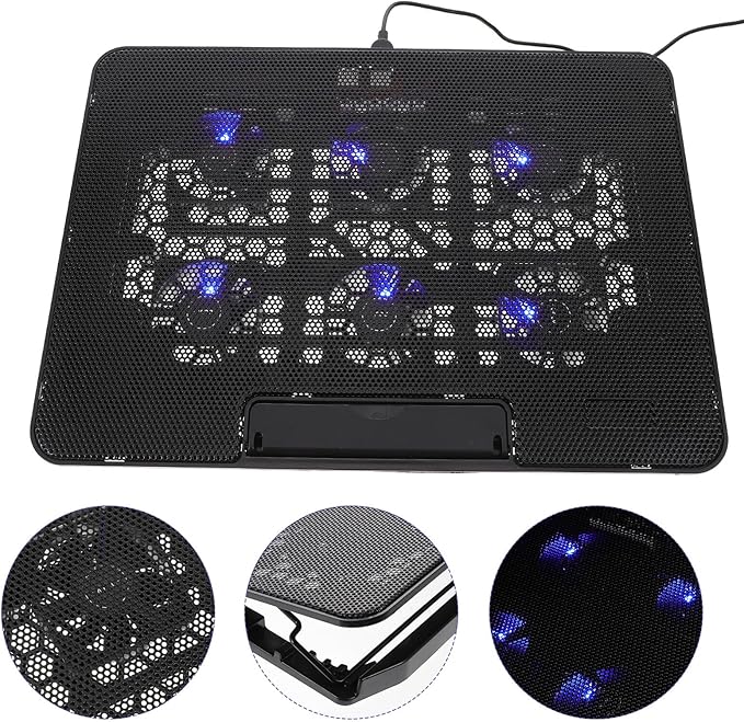 Laptop Cooling Pad 15.6 Inch with 1 Quiet Fan Black Cooling Stand for Gaming and Work Laptops Portable Heat Dissipation Base for Office and Home Use