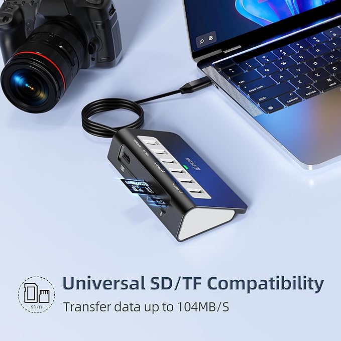 P9 USB-C Docking Station intpw 9-in-1 USB C Hub with 4K HDMI 3 Type A/C 3.0 5Gbps PD 100W 2 Type-A 2.0 SD/TF Ports Compatible with MacBook iPad iPhone 17 Series