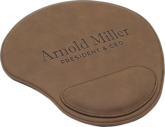 My Personal Memories Custom Engraved and Personalized Mouse Pad with Wrist Rest Desk Accessories (Brown)