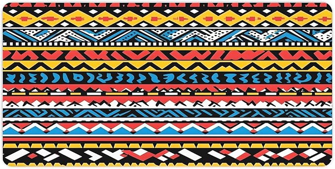 XXL Gaming Mouse Pad Boho Aztec Large Desk Mat Protector for Desktop Anti-Slip Rubber Extended Computer Keyboard Mat Writing Pad Mousepad for Work Office Home15.7 * 35.4 in A-692