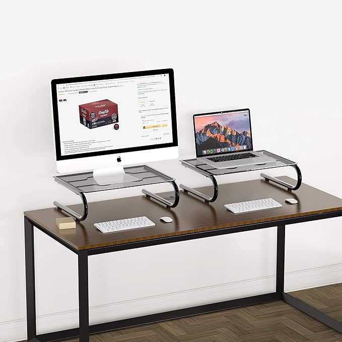 Simple Houseware Mesh Monitor Stand Riser Black 2 Pack