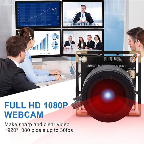 1080P USB Camera Module 0.01Lux Low Light Camera with 2.8-12mm Varifocal Lens H.264 2MP CMOS IMX323 UVC Industrial Webcam Board for Window Linux Android Mac OS