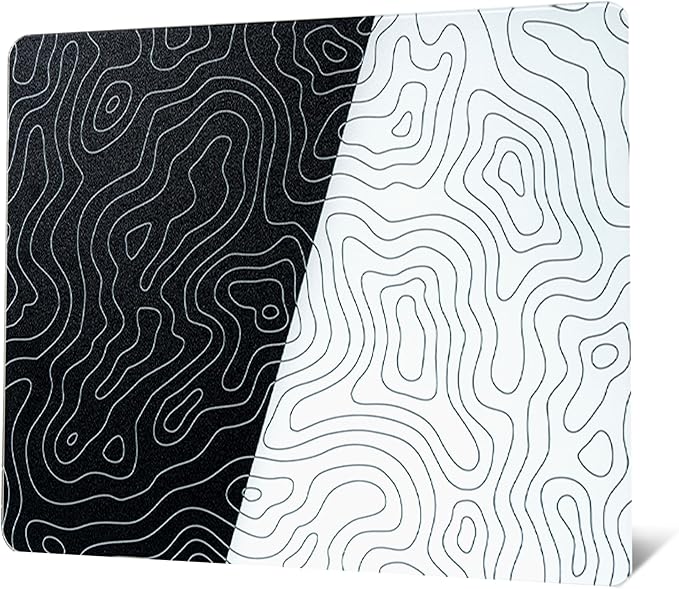XVX Glass Mousepad for Gaming Topographic Hard Gaming Mouse pad Professional Large Mouse Mat 410mm*310mm Special Glass Surface with Improved Precision and Speed