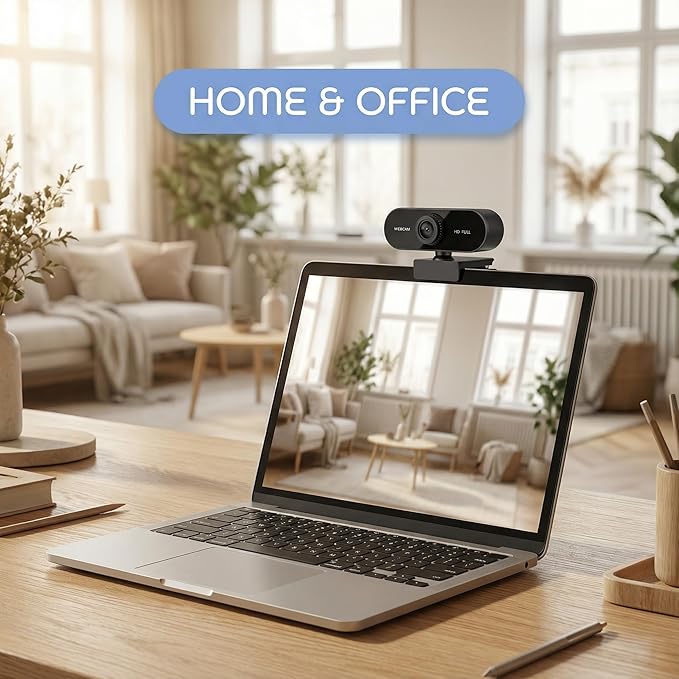 4k P Automatic focus HD Webcam with Microphone Noise Cancellation Privacy Cover Wide-Angle Lens Auto Light Correction Plug &amp Play USB Webcam for Laptop Desktop PC Mac Zoom Skype Streami