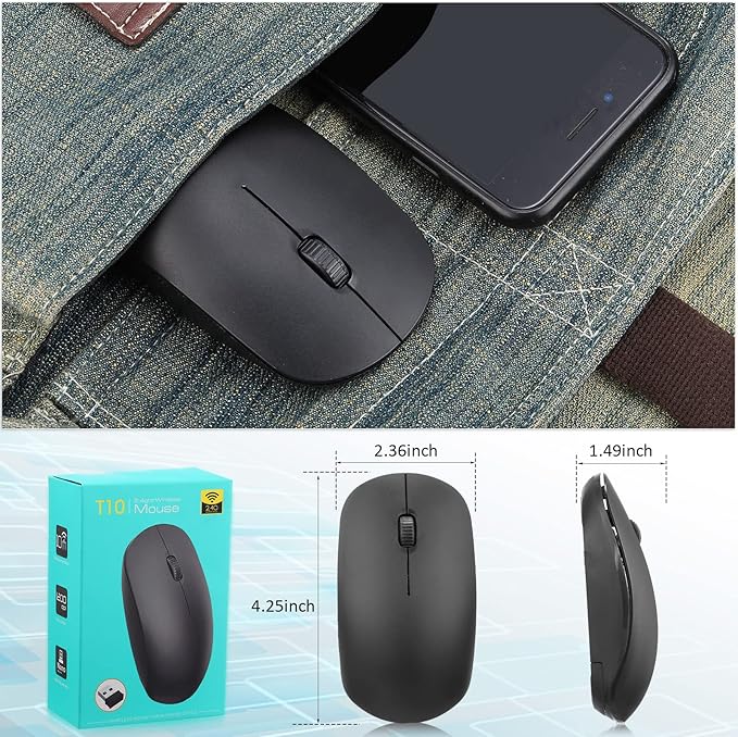 Kingdder 10 Pack Mouse for Laptop 2.4G Computer Mouse 1000 DPI Optical with USB Receiver Bulk Compatible with Windows PC Computer Laptop