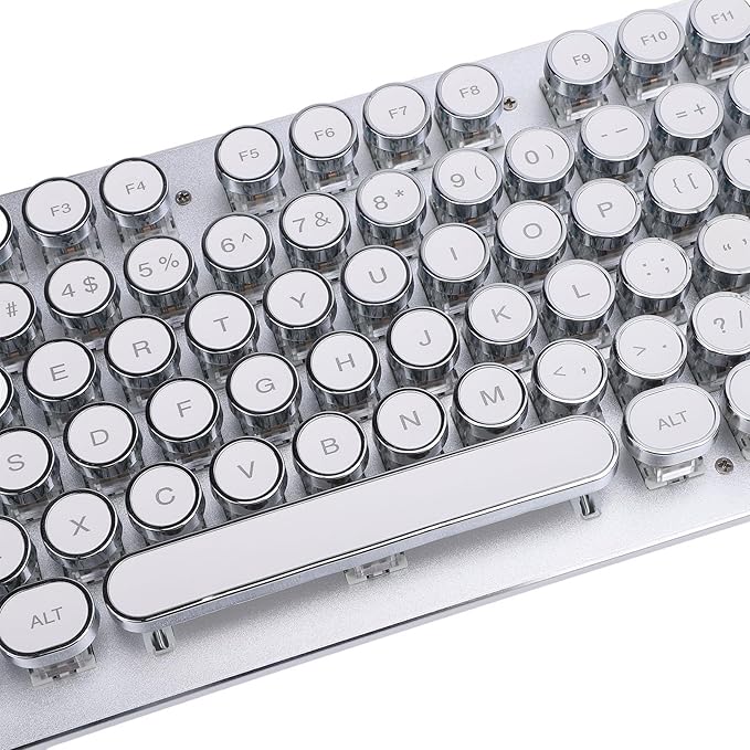 ASHATA Mechanical Gaming Keyboard Blue Switch 104 Keys RGB Backlit Keyboards USB Wired Mechanical Computer Keyboard for 7 8 10 for OS X PC Laptop Desktop PC (White)
