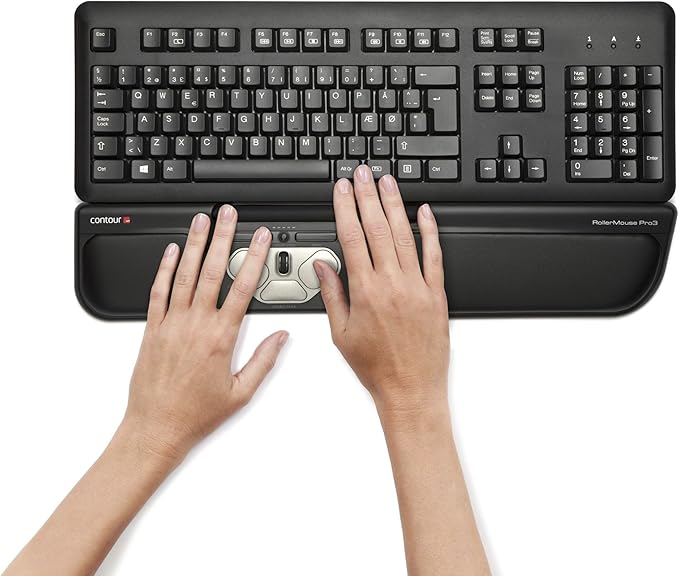 Contour RollerMouse Pro3: Ergonomic Design for RSI Carpal Tunnel &amp Shoulder Pain No Reach No Grip No Strain Customizable Shortcuts Adjustable Speed Wired USB for Mac &amp PC