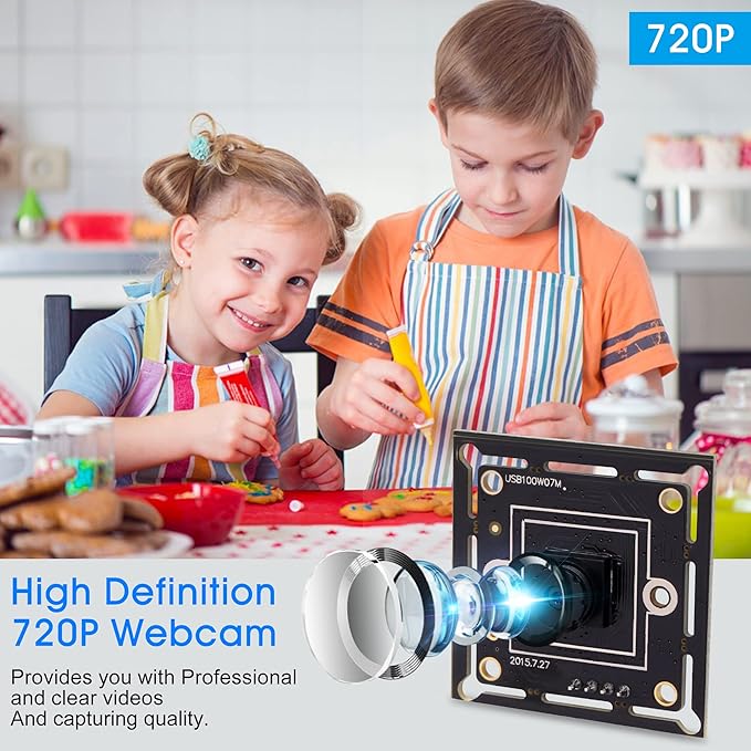 Webcamera_USB HD USB Camera Module High Speed 720P 30fps Webcam Board Mini UVC USB2.0 PC Camera OV9712 Lightburn Camera for Laser Engraver Megapixel Embedded USB Secuirty Camera for Computer